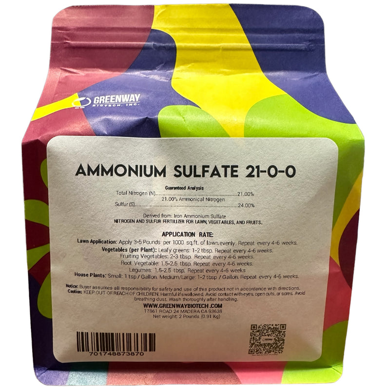 Ammonium Sulfate 21-0-0 Fertilizer 2 Pounds