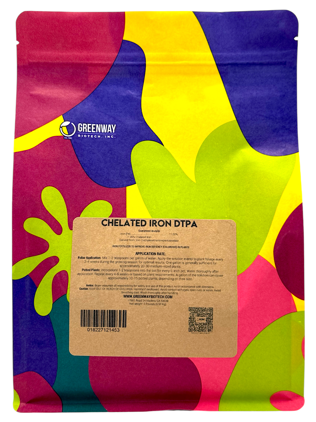 Chelated Iron DTPA Fertilizer 2 Pounds