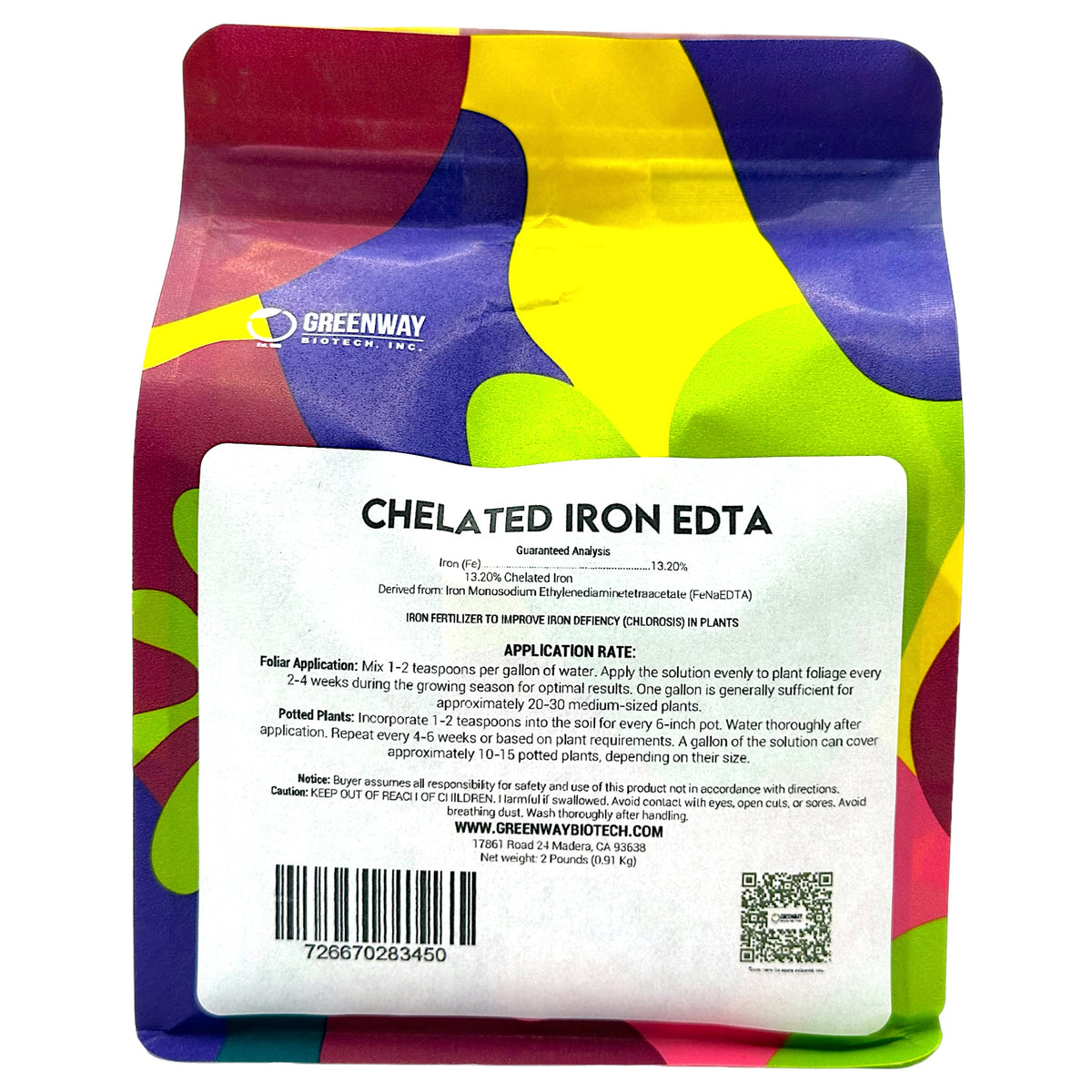 Chelated Iron EDTA Fertilizer  2 Pounds