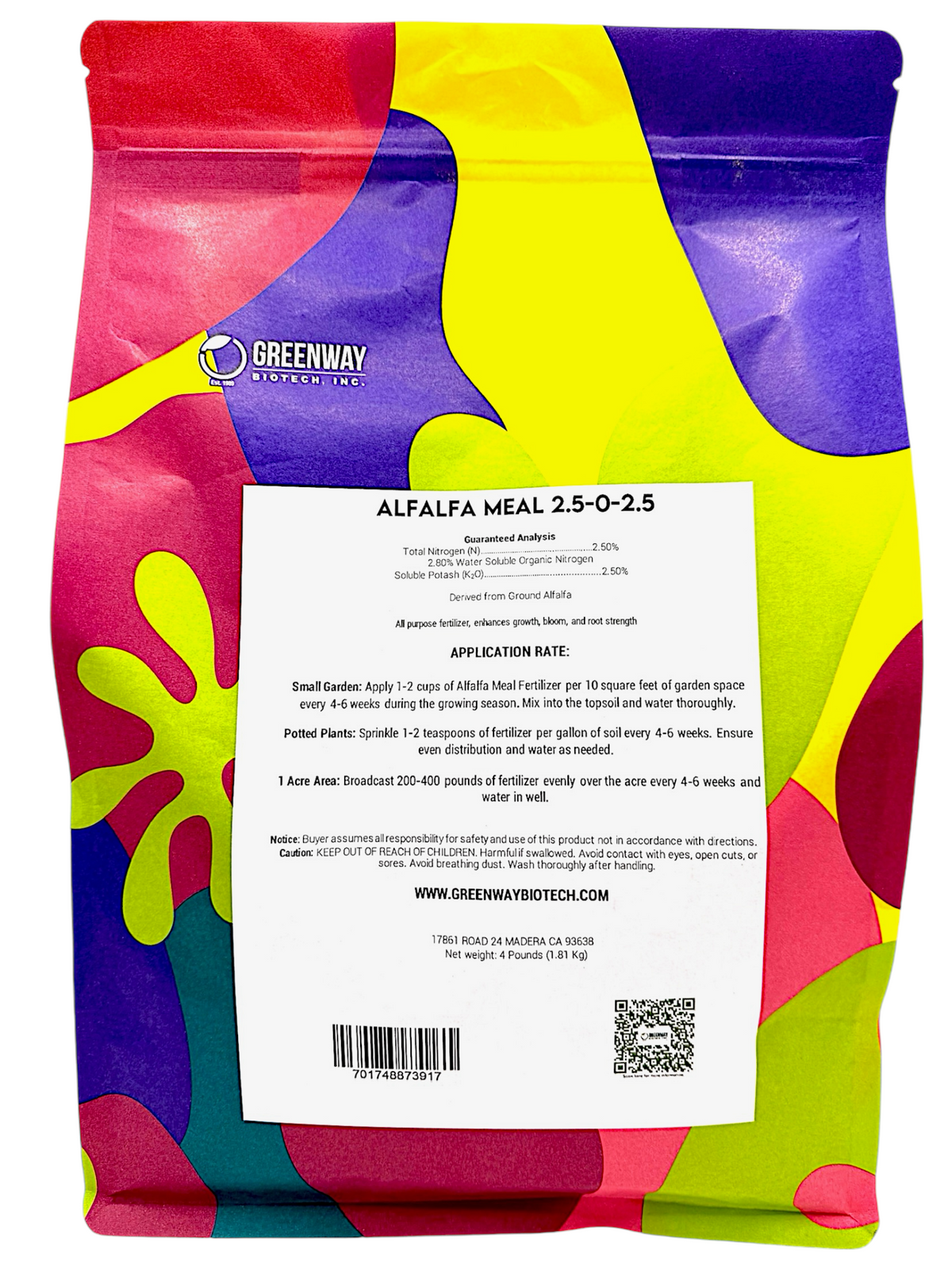 Organic Alfalfa Meal Fertilizer 4 Pounds