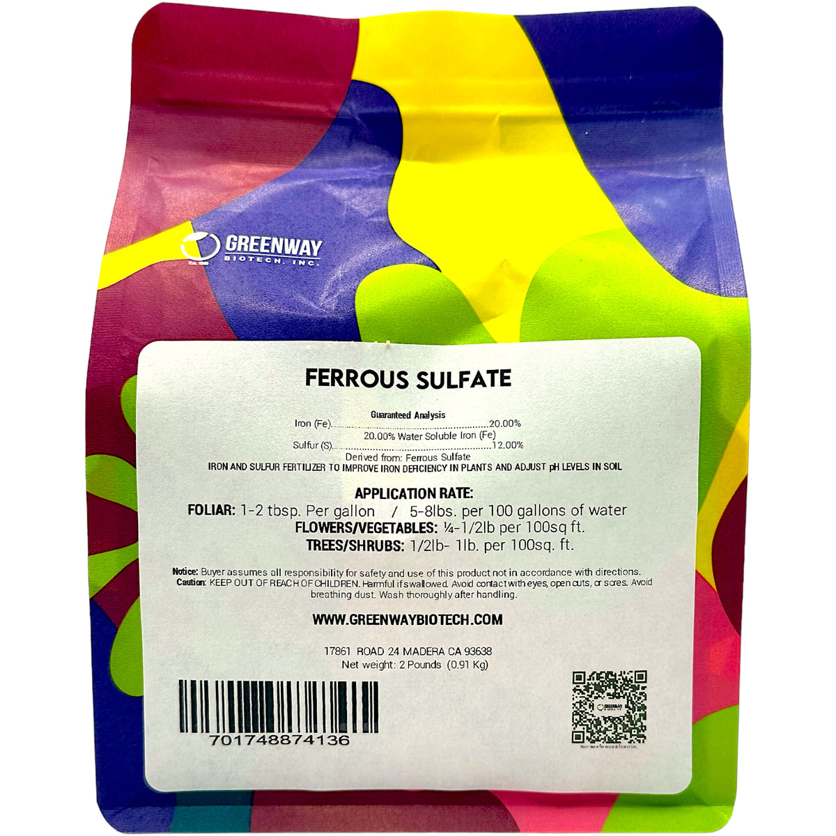 Organic Ferrous Sulfate Fertilizer 2 Pounds