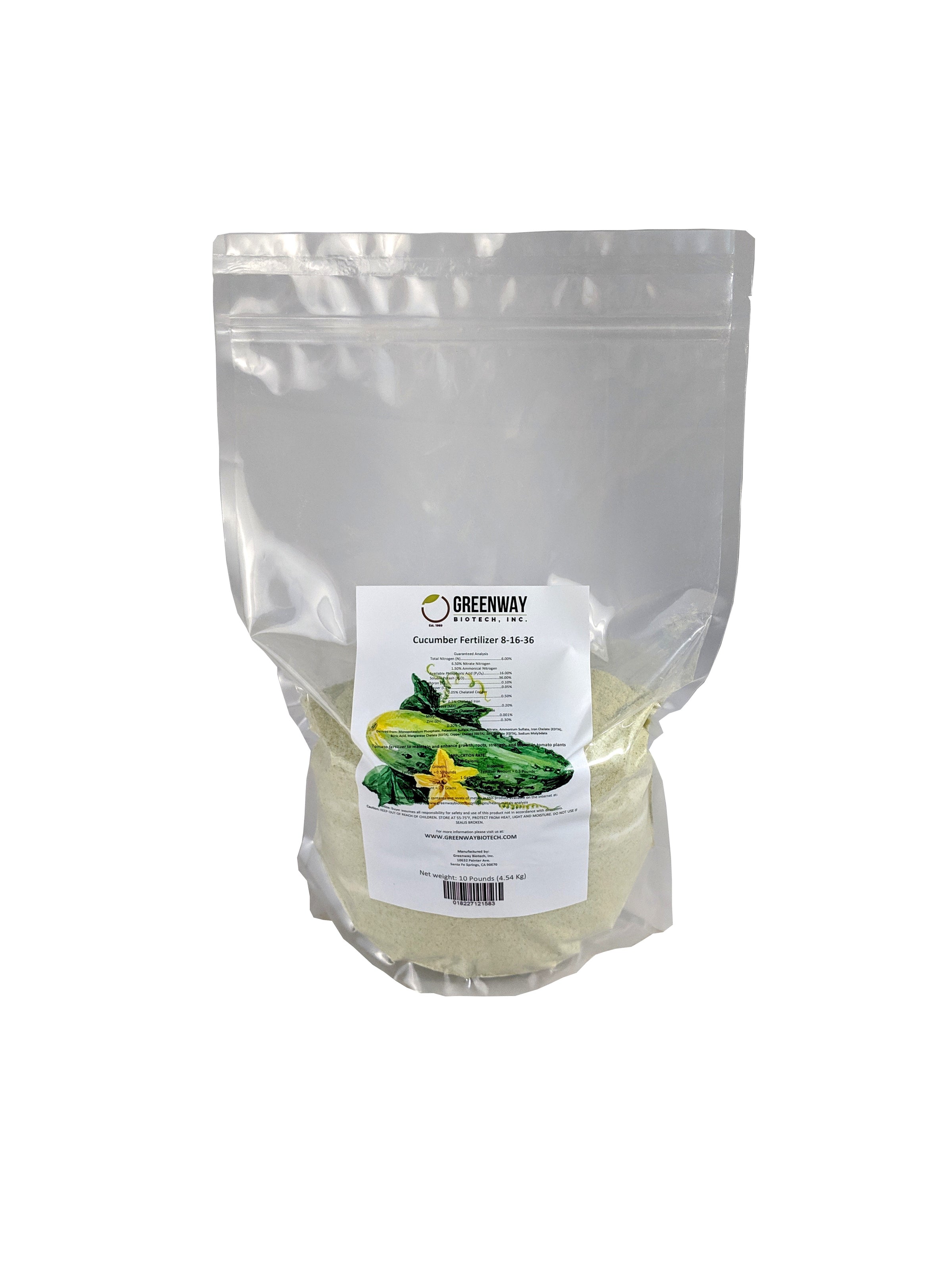 Greenway - Soluble Best Fertilizer 8-16-36 Biotech, Biotech Water Greenway – Cucumbers